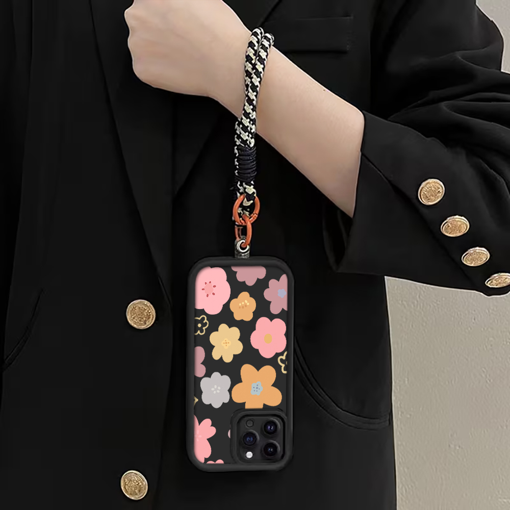 마카롱 플라워 스트랩 로프 폰 케이스 아이폰 12 13 - Matte Pc Case 리뷰 및 가격