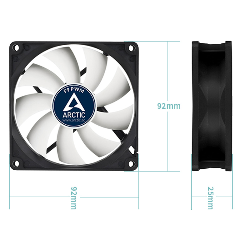 ARCTIC F9 PWM - 92mm PWM 케이스 팬 - Case Fan Controller 리뷰 및 가격